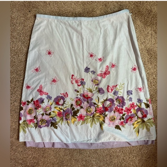 Liz Claiborne Dresses & Skirts - Crazy Horse by Liz Claiborne Floral Print Cotton Skirt | Size 12